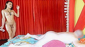 Huge cock Laos femboy teen fucks guy anal after giving a massage