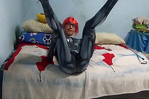 Joselynne Crossdresser In Tight Cosplay Web In Tall Heels One